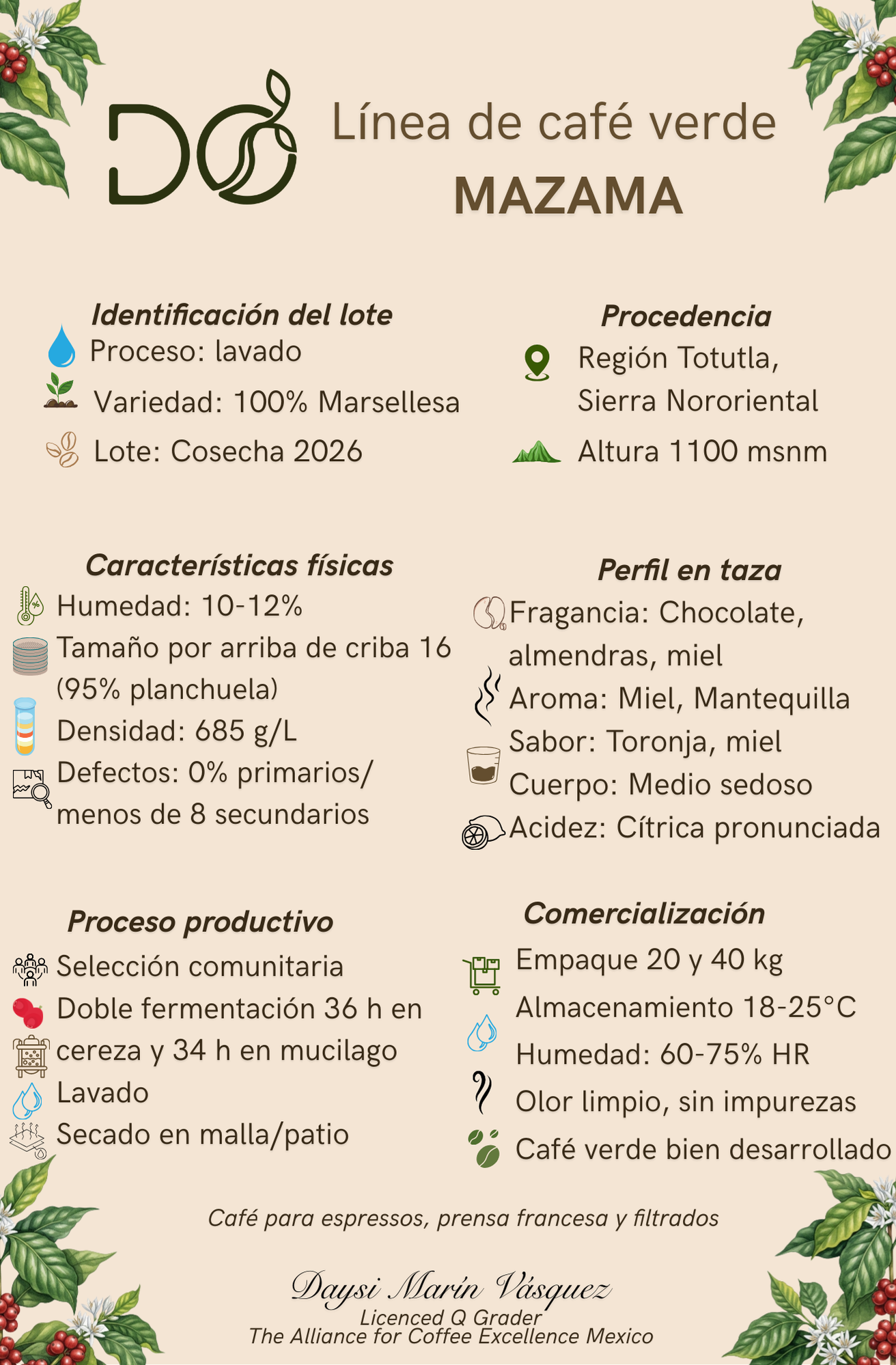 Café Verde "LINEA MAZAMA"